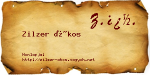 Zilzer Ákos névjegykártya